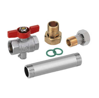 Wasser-Geräte Einbausatz 3/4", 130mm DM, f WMZ, m Verschraubg.