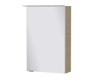 AQ400 LED-Spiegelschrank Mod UN 1 Tür R m. Acrylk. 700x450x160mm, K: Eiche Halif