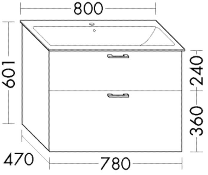 Artikelbild 1 des Artikels „Burgbad Waschtischunterschrank Diago 78x60,1x47cm, Tr. RF Um, 1 Lade/1 Ausz. 78 x 60,1 x 47 cm | Trend RAL-Farbe Ultramatt“