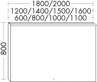 Burgbad LED Leuchtspiegel rc40 Solitaire 120x80x8cm, lac hgl, m horiz. LED-Beltg.