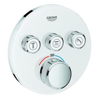 GROHE Fertigset Grohtherm Smartcontrol UP-THM, 3 Absp.ventil, rund, moon white