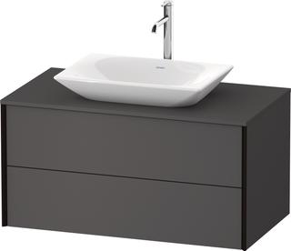 DU WTU wandhängend XViu 509x1000x550mm 2 Schk.,Schwa.M./Graph. M./ES Nussb M.