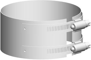 ATEC Klemmband DN 60/100, optional, PP, Edelstahl weiß