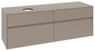 V&B Waschtischunterschrank Collaro 160x54,8x50cm, WT l, LED-Beltg. 12W, Tau