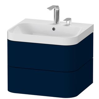 Duravit Möbelwaschtisch Happy D.2 Plus 57,5x49cm, 2 HL, blau s-matt, 2 Schubk.