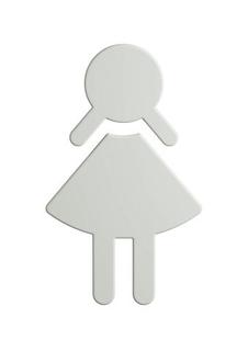 HEWI Symbol Frau 801 87x150x3mm, selbstkl., matt, lichtgrau