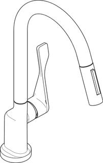 hansgrohe Spültisch-Einhebelmischer 250 Axor Citterio mit Ausziehbrause