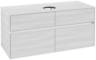 V&B Waschtischunterschrank Collaro 120x54,8x50cm, WT mittig, white wood