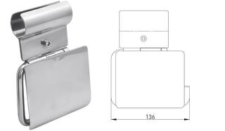 ASW WC-Papierhalter ES mat, L, m Klemmv. d 32mm, m BS