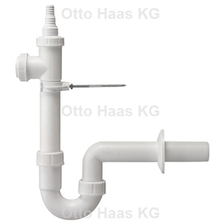 HAAS Waschmaschinen-Siphon DN 40, 1 1/2", 2 Geräteanschl., PP, weiß