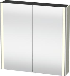 Duravit Universal-Spiegelschrank XSquare 80x80x15,5cm, Tau seidenmatt, 2 Tür, LED