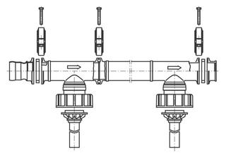 Dehoust Füllleitung 2-er Ba., PE 1000 - 2000, f Bandagentank