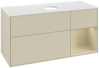 V&B Waschtisch-Unterschrank Finion 120cm, Pl w m, Rg si G m La, si Gr m Lac