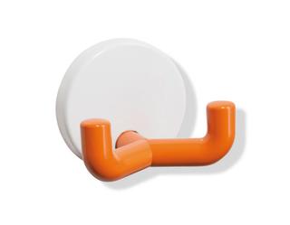 HEWI Doppelhaken System 800 K 43,5mm, Rosettenkappe signalweiß, orange