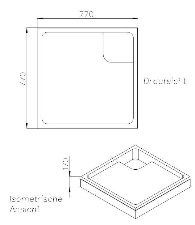 Artikelbild 2 des Artikels „FORMAT Tec Duschwannenträger 80x80x6,5cm, z FORMAT Bas. Stahl-DW 80 x 80 x 6,5 cm“