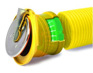 Airfit Rohrendklappe DN 110, für Drainage-Rohr, gelb