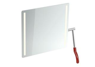 HEWI Kippspiegel 600x540x6mm, Hebel rechts, rubinrot