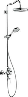 hansgrohe Showerpipe Axor Montreux m TH, Kopfbr., 240mm, 1j, brush. bla vc