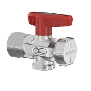 Flamco KFE-Kugelhahn Rp 1/2 IGx3/4 AG, Flügelgriff rot, Eck
