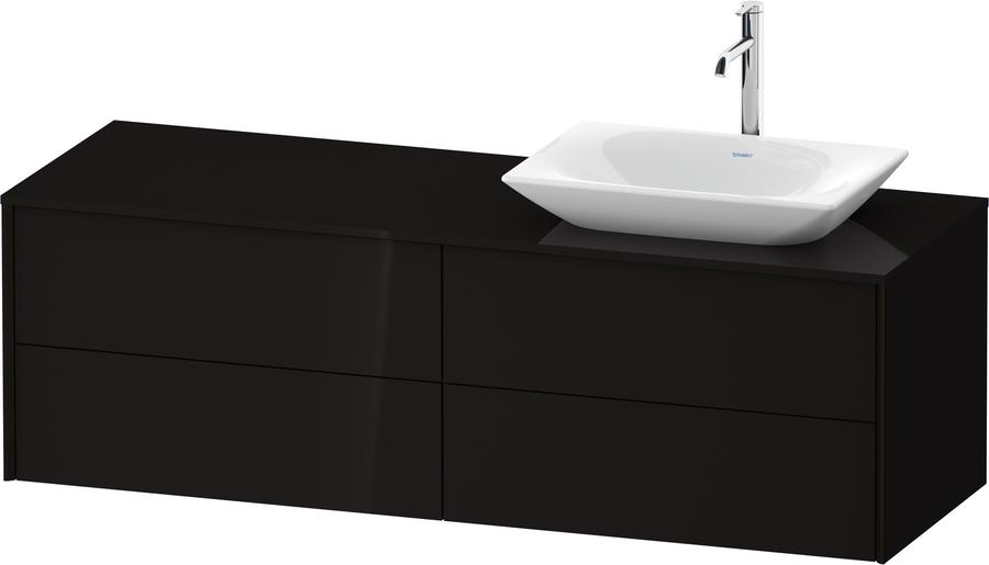 Artikelbild 1 des Artikels „Duravit Waschtisch-Unterschrank XViu 160x55x50,9cm, 4 La, s m, B re, sw hgl Becken rechts | schwarz Hochglanz“