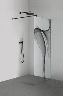 Inloop Black Series Black Curve 1400x2100mm Beschlag schwarz