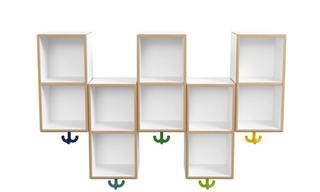 HEWI Doppel-Hängeregal 1000x600x200mm, Erw, 5 Pl. m 3-f-Haken