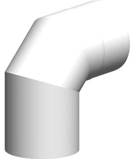 ATEC Bogen PolyClassic +Iron/White 87Grad, DN 60/100, PP, Edelstahl weiß