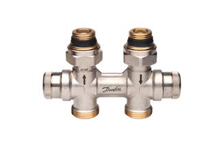 Danfoss Hahnblock RLV-KDV Durchgang, R 1/2xG 3/4, druckunabhängig