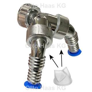 HAAS Doppelschlauchtülle 1", f PE-UP-Geräte-Siphon m RV