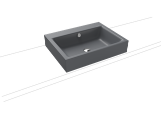 Kaldewei Aufsatz-Waschtisch PURO 3157 60x46cm, o. Hahnl., we., P-E, C grey70