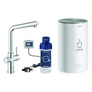 GROHE Spültisch-Einhebelmischer Red Duo L-Auslauf, mit Boiler Größe M, chrom
