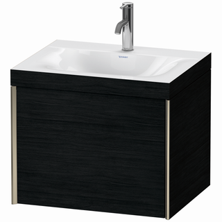 DU WTU XViu/Viu, 1 Ausz, 503x600x480mm 1 HL, champ.m./Eiche schw,Ra. 16 ES Nussb