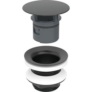 Geberit Ablaufventil G 1 1/4x80mm, sw-matt, m freiem Auslauf