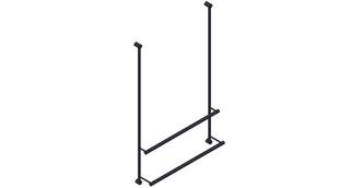 Giese Badetuchhalter Server m 2 Stangen, 502x829x110mm, schwarz matt
