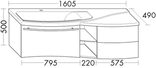 Burgbad WT-Unterschrank-Set Sinea 1.0 160,5x50x55cm, Lackiert Hochglanz