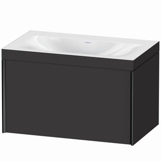 DU WTU m.Viu XViu,1 Ausz.,503x800x480mm o.HL, schw.m./Eiche ter.,Rahm. 80 ES Ah.