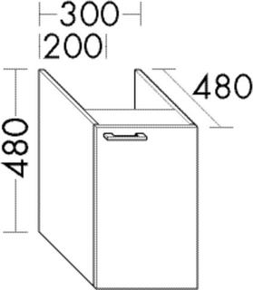 Burgbad Unterschrank Diago 30x48x48cm, rechts, Weiß Matt, 1 Tür