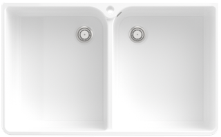 V&B Spülstein Doppelbecken 90 X Abl.garn m Hand., m Hand., we alp C-plus