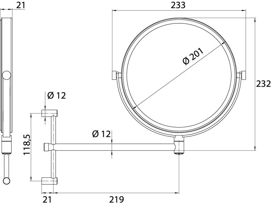 Artikelbild 2 des Artikels „EMCO Rasier-/Kosmetikspiegel Pure d 190mm, 1-a., rd, Ver. 3-f, verst, ch chrom“