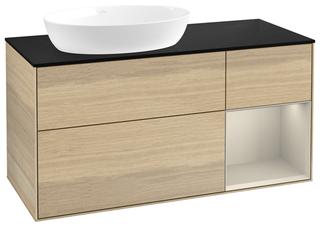 V&B WT-Unterschrank Wandbel. Finion 120cm, Pl bla m, Reg sa m Lac, Oa ven