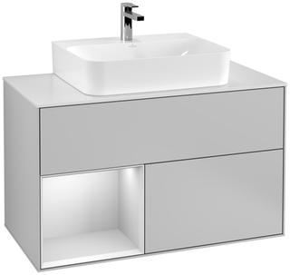 V&B Waschtisch-Unterschrank Finion 100, Pl b m, Reg li wh. m Lac, lig Gr m