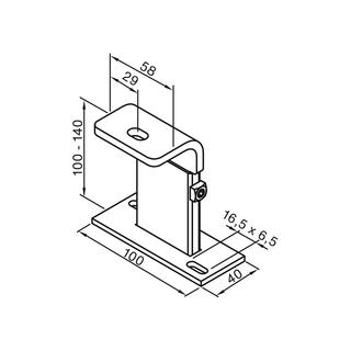 Zehnder Fußkonsole FMORV 14-S2 z Bo-mont, m va Bo.abs. 100 - 140mm, SF