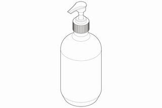Alape Flasche 75x211x75mm, KS, Amber, m schw. Disp.