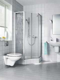Kermi 5-Eck-Duschabtr Nova 2000 PT m FF 80x41x185cm, we R 9016, Kerolan Fontana