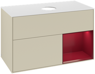 V&B Waschtisch-Unterschrank Finion 100, Pl w m, Reg Peo m Lac, si Gr m Lac