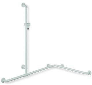 HEWI Duschhandlauf 801 1185/762x1100mm, kor, m ver Brausest.