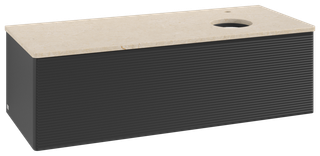 V&B WTU m F-Struktur -Beleuchtg. Antao 120x36x50cm, HL, WBP botti., bla m Lac