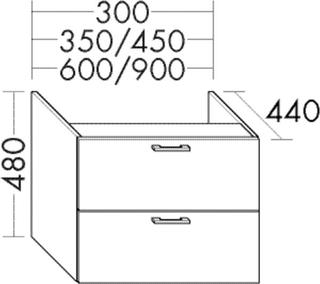 Burgbad Unterschrank Diago 60x48x44cm, we Ultram., 1 Lade/1 Auszug