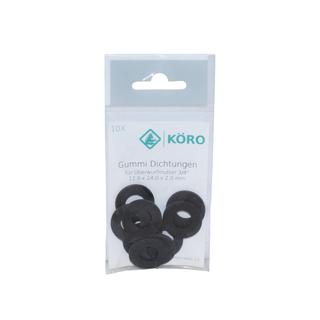KÖRO 10x Gummi-Ring 12x24x2 mm f. WM-Schlauch, schwarz TPE