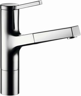 KWC Spültisch-Einhebelmischer AVA Ausladung 210mm, verchromt, Auszugbrause